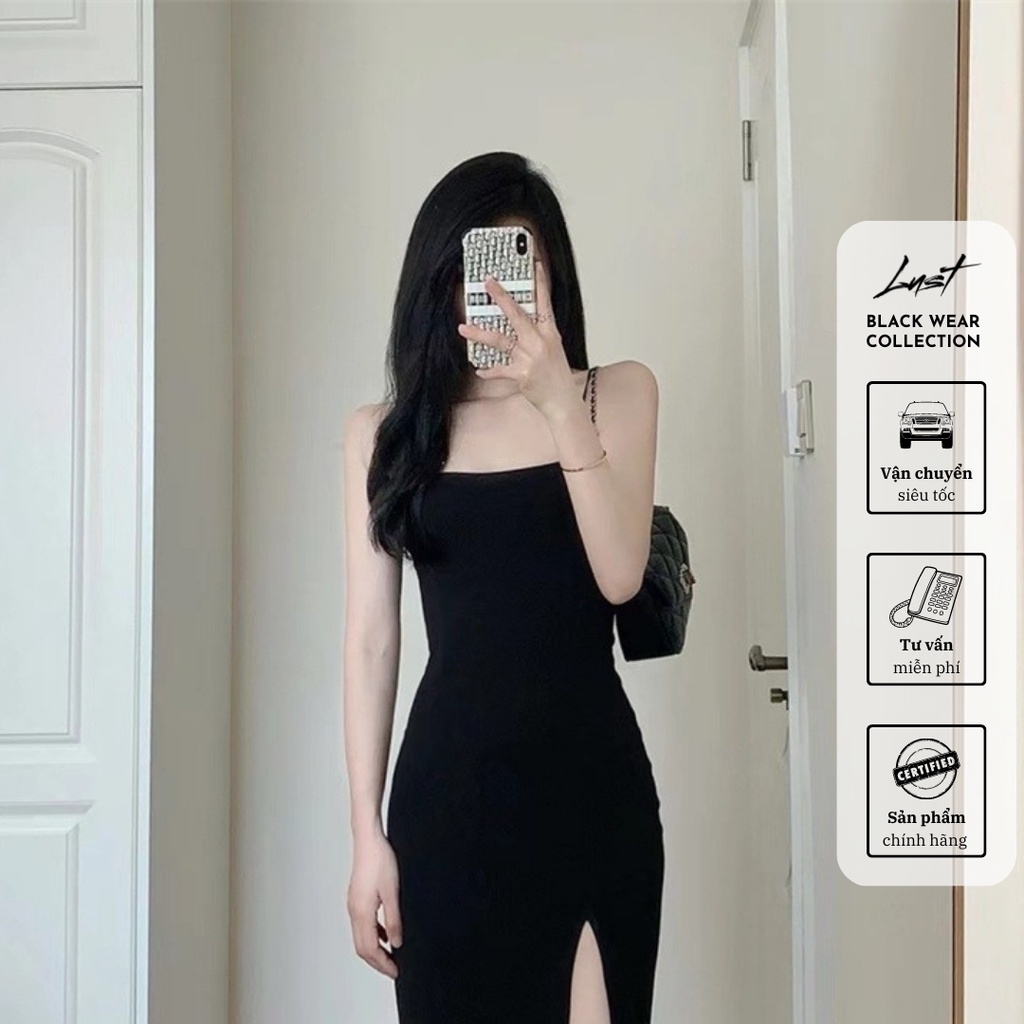Váy dài 2 dây xẻ cao cấp LUST chất liệu dày dặn thiết kế đẹp - M34