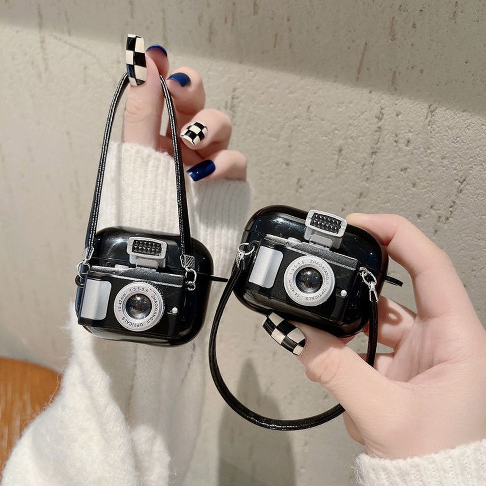 Phim ngộ nghĩnh Thiết Kế Camera Vỏ Tai Nghe Cho AirPods 1 / 2 / 3 Pro 2 Tai Nghe AirPods 4 Vỏ Bảo Vệ