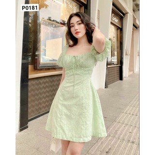 LIKEHER - ĐẦM NỮ TAY PHỒNG NHÚN NGỰC MẶC ĐI CHƠI DU LỊCH D85