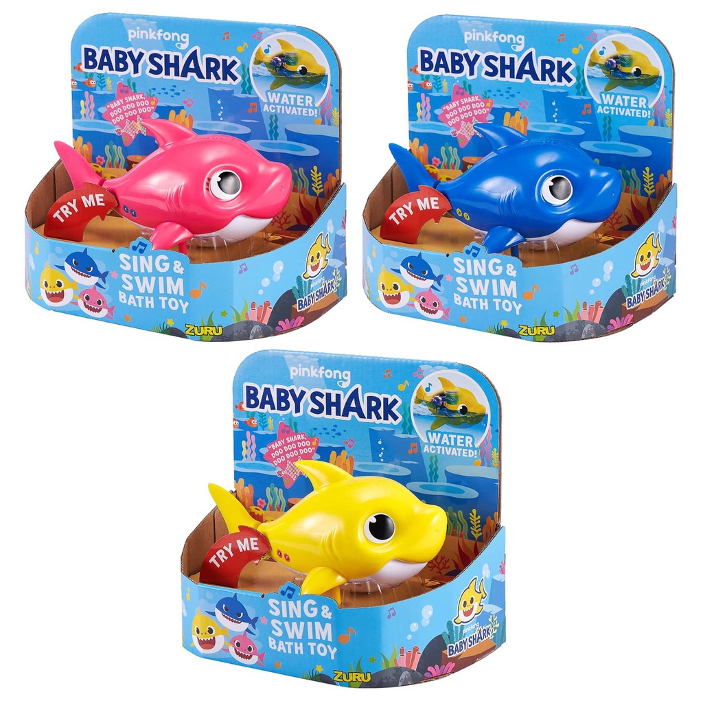 Robo Alive Junior Baby Shark Battery-Powered Sing and Swim Bath Toy by ZURU Đồ Chơi Cá MậP Robo Alive Cho Bé
