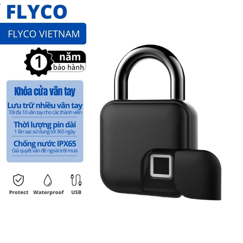 Tuya Ổ Khóa Vân Tay Thông Minh Pin Sạc dùng 1 năm - chống trộm, chống cắt, chống nước - Dùng trong cửa nhà, cổng, tủ, xe