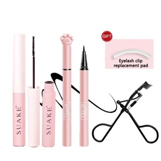 Bộ Mỹ Phẩm Trang Điểm Mắt Combo Bút Kẻ Mắt Dạng Lỏng + Mascara +Kẹp lông mi Chống Thấm Nước Lâu Trôi/Cọ Nhỏ Siêu Mịn Uốn Cong Lông Mi Bút Kẻ Mắt Chống Thấm Nước Làm Cong Lông Mi Miễn Phí Làm Quà Tặng Thay Thế Đệm Tha