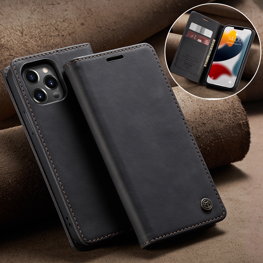 Bao Da Điện Thoại Dạng Ví Có Ngăn Đựng Thẻ Và Giá Đỡ Cho iPhone 13 12 Mini 14 11 Pro XS Max XR X 8 7 6S 6 Plus SE 2 3
