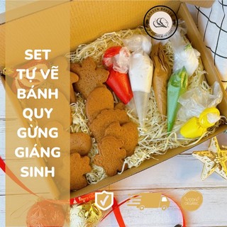 Set Tự Vẽ Bánh Quy Gừng phủ đường cho Noel, Christmas By Garden Bakery - DIY Gingerbread Cookie Decorating Kit