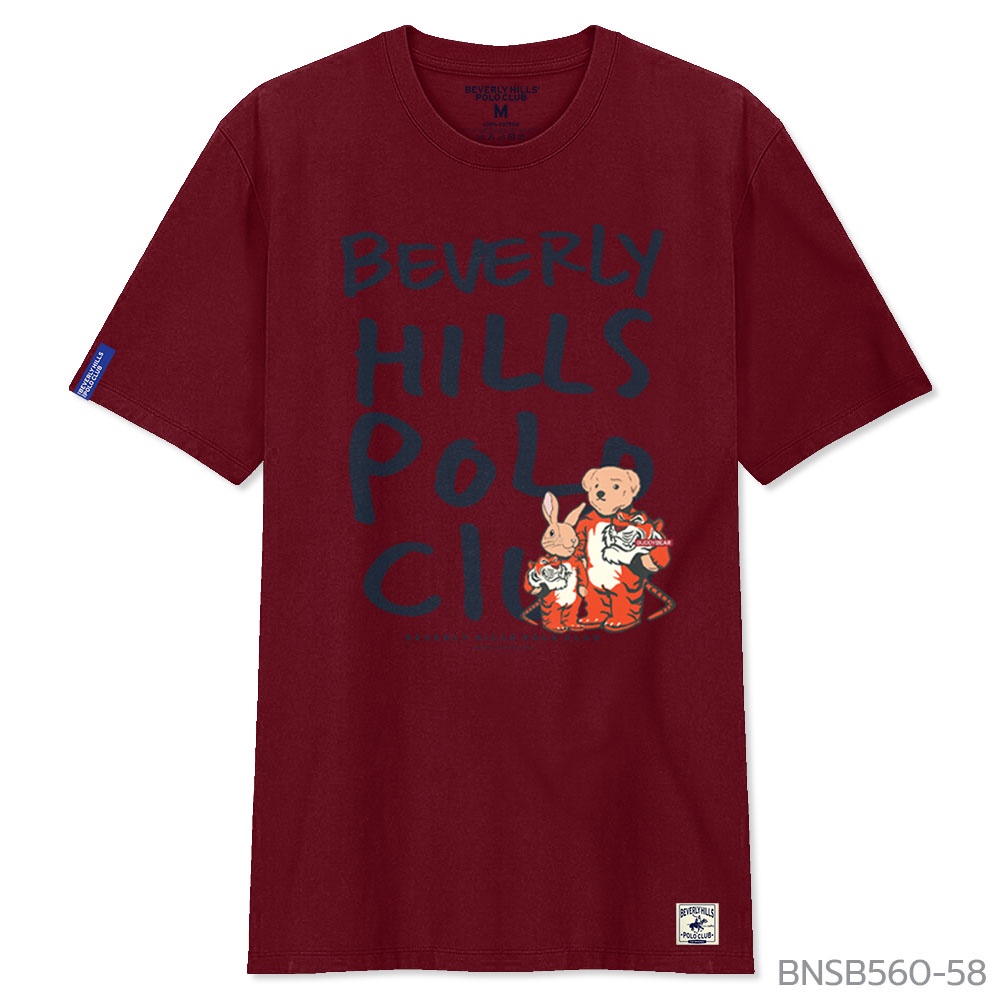 Áo Thun cotton Ngắn Tay In Hình Gấu Beverly Hills Polo Club