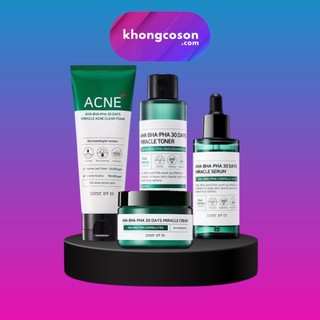 Bộ 4 Sản Phẩm Some By Mi Giảm Mụn Chăm Sóc Toàn Diện AHA-BHA-PHA 30 Days Miracle Fullsize - Khongcoson