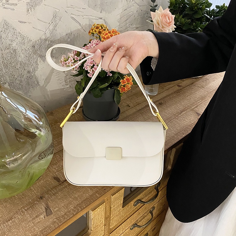 Túi đeo chéo IELGY màu trơn phong cách retro thời trang đơn giản dành cho nữ