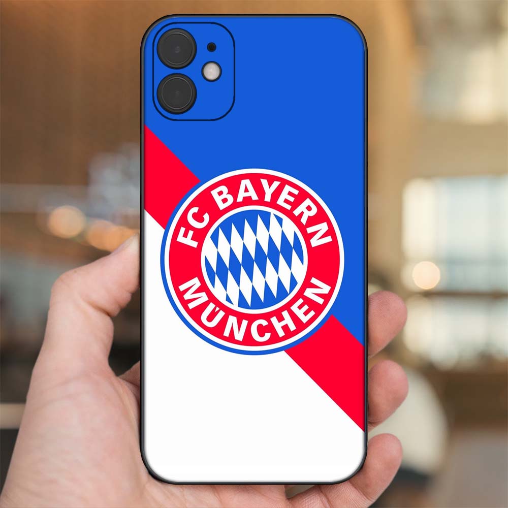 Ốp lưng iPhone 11 dẻo đen cạnh vuông in hình CLB Bóng Đá Bayer Munich