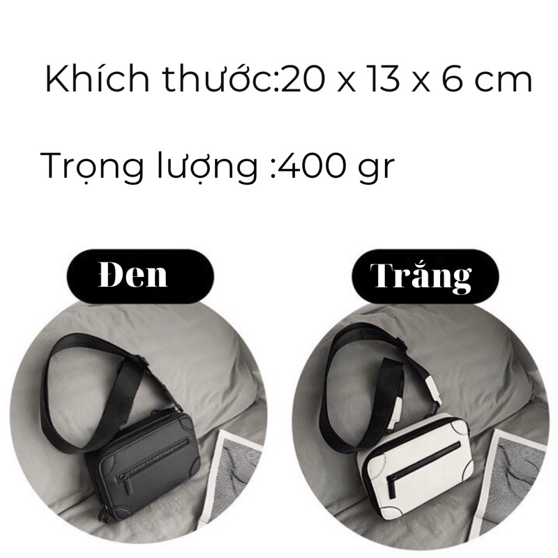 Túi đeo chéo Túi đeo vai da PU thời trang unisex mẫu mới