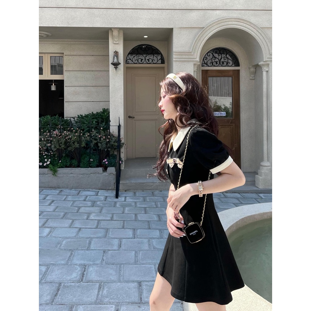 Đầm váy babydoll màu pastel siêu xinh có túi nhỏ nhấn nơ cho bạn nữ đi chơi ,hẹn hò ngọt ngào dễ thương