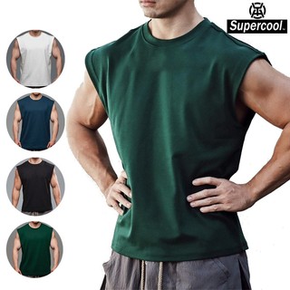 #SupercooL# Áo Thun Ba Lỗ Thể Thao Nam Côtton Cao Cấp Trơn Big Size Co Giãn Form Rộng Phong Cách Hàn Quốc Áo Sát Nách Cổ Tròn Vải Thoáng Nhanh Khô Nhanh Khô Streetwear Nhiều Màu Chuẩn Form Chạy Bộ Chuyên Thể Dục Bóng Rổ Bóng Đá Cầu Lông 4 Màu Lựa Chọn