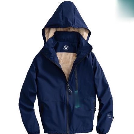 Áo khoác gió nam, nữ lót lông cừu, vải tráng bạc cao cấp chống nước có mũ tháo rời Bemine MEN JK 078
