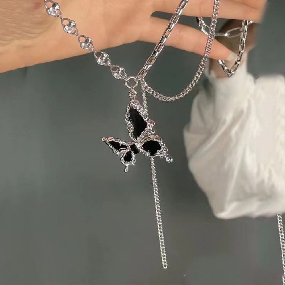 Vòng cổ Mặt Nhẫn Mở Hình Bướm Thời Trang Cho Nữ