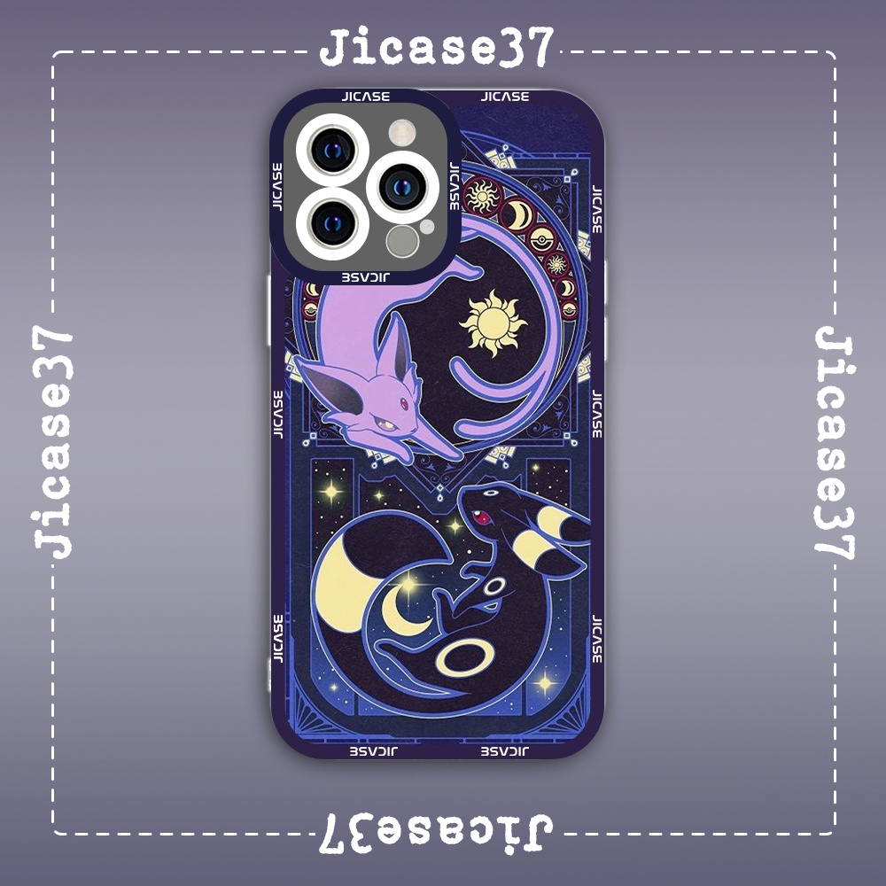 Ốp lưng iphone cạnh vuông Jicase JMcase Espeon x Unberon Pokemon Anime Manga x/xs/11/12/pro/max/plus/promax