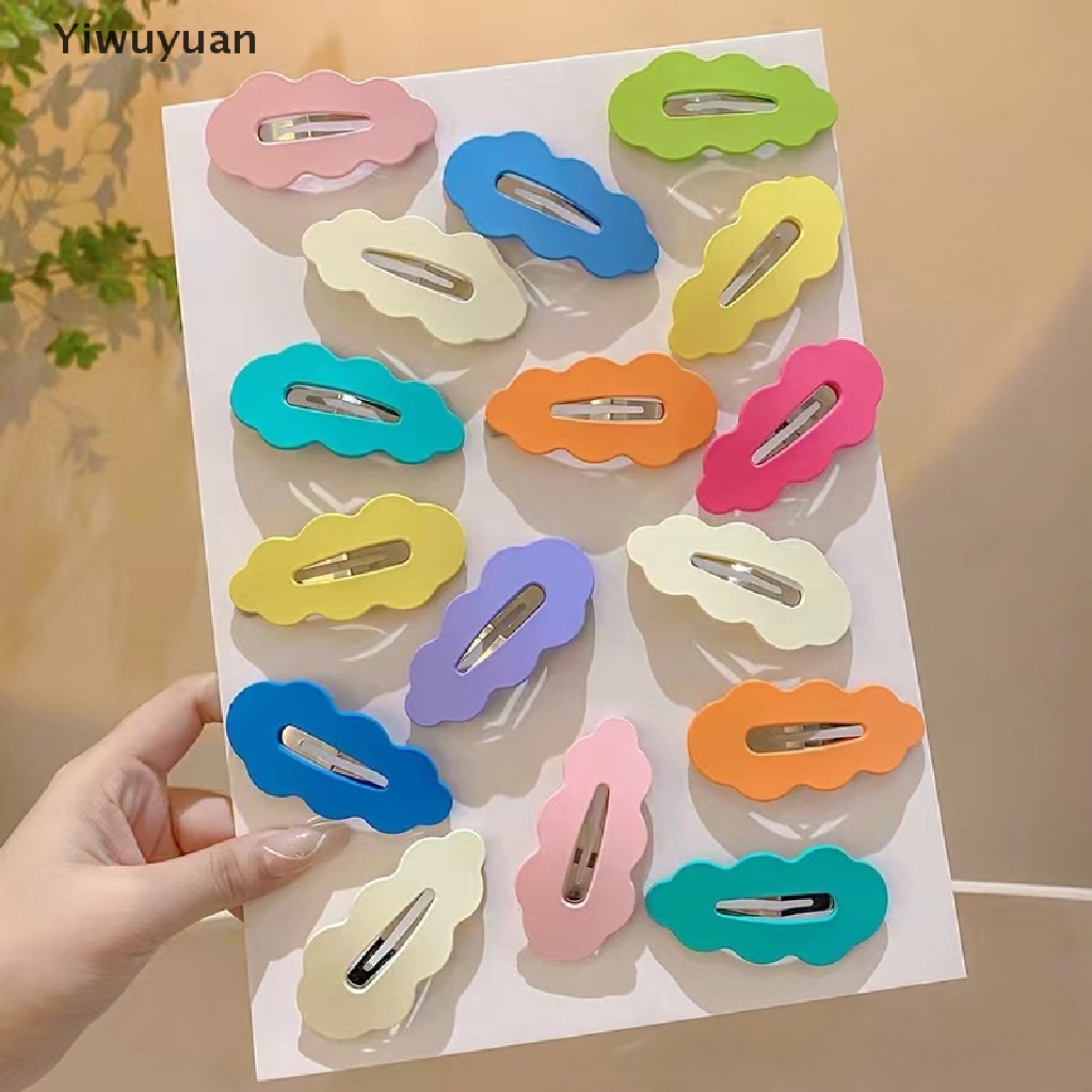 < Yiwuyuan > Set 5 Kẹp Tóc Gợn Sóng Màu Kẹo Ngọt Ngào Thời Trang Kpop Cho Nữ