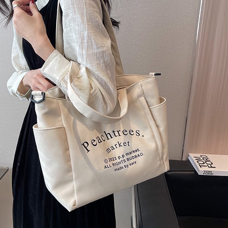 Túi Xách canvas Sức Chứa Lớn Thiết Kế Đơn Giản Thời Trang Cho Nữ