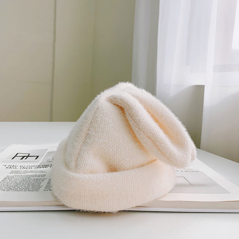 Mũ Len Dệt Kim Phối Tai Thỏ Phong Cách Thời Trang Thu Đông Hàn Quốc JP5