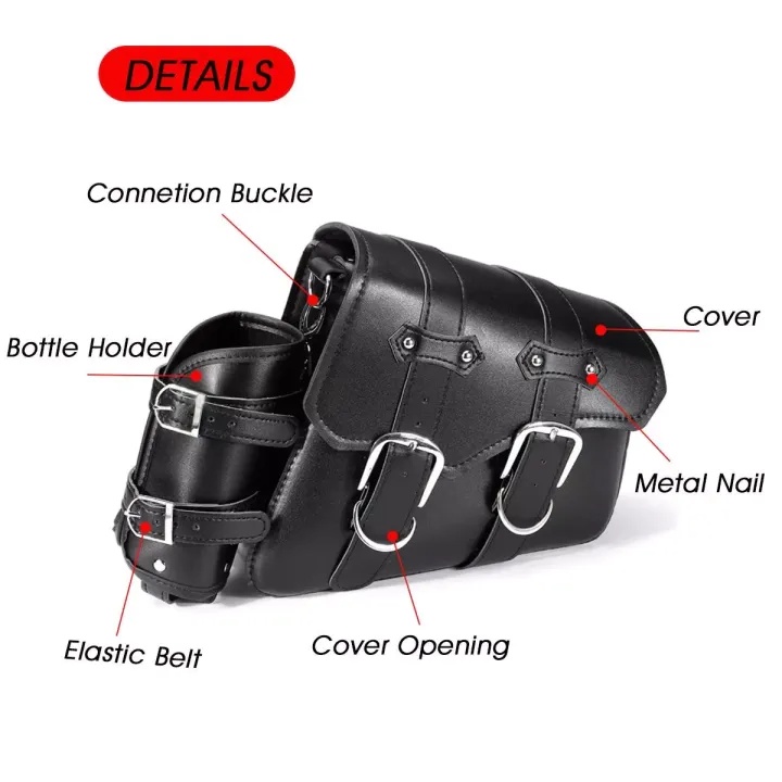 Túi da PU 29cm Treo Xe Moto, Xe Máy - có ngăn đựng bình nước