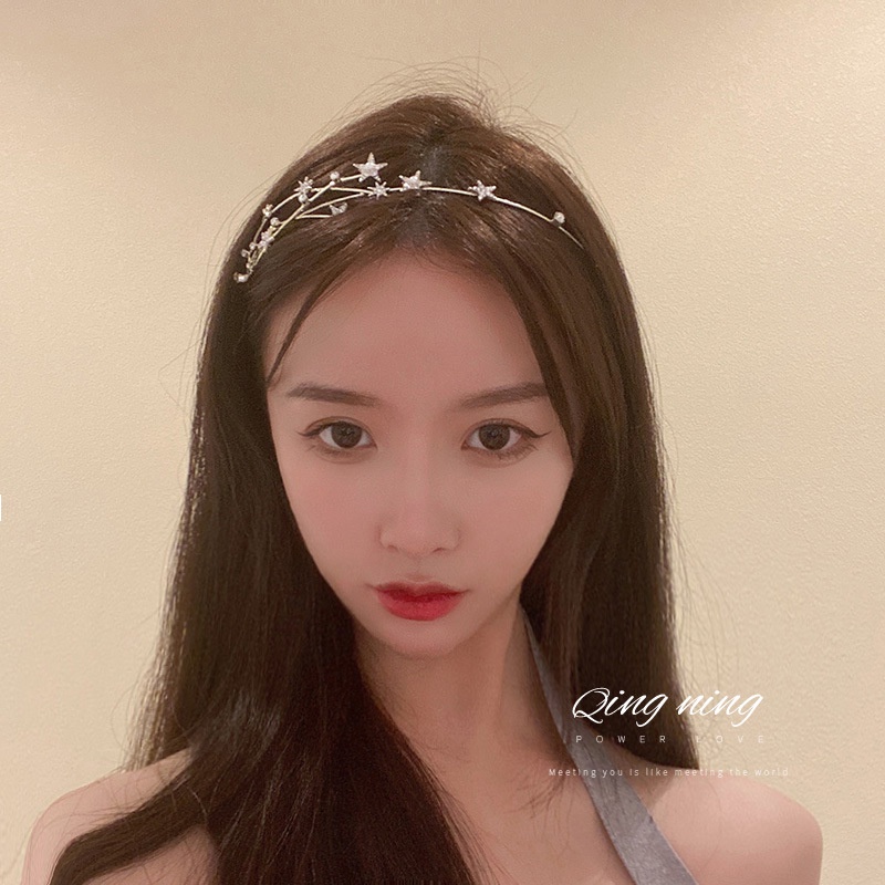 Băng Đô Cài Tóc Đính Hạt Ngọc Trai Thời Trang Hàn Quốc