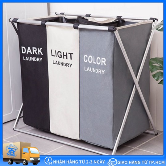 Giỏ đựng quần áo giặt nhiều ngăn phân loại quần áo