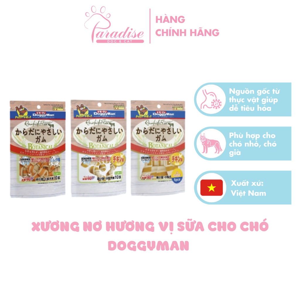 Xương Nơ Hương Vị Sữa Cho Chó Doggyman Thành Phần Thiên Nhiên Thơm Ngon Dinh Dưỡng - Paradise Dog&Cat