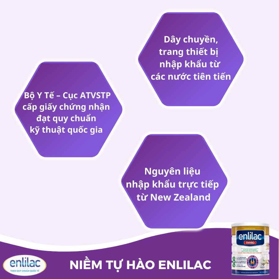 Sữa bột Enlilac Thyro - 3 lon 400g - Dinh dưỡng cho người mắc bệnh tuyến giáp