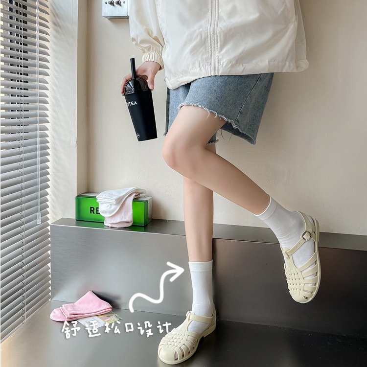 Vớ Cotton Bốn Mùa Màu Trơn Thời Trang Nhẹ Nhàng Cho Nữ