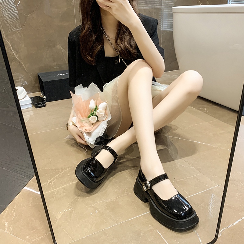 Giày Búp Bê Da PU Mũi Vuông Đế Dày Mềm Mại Thời Trang Cho Nữ