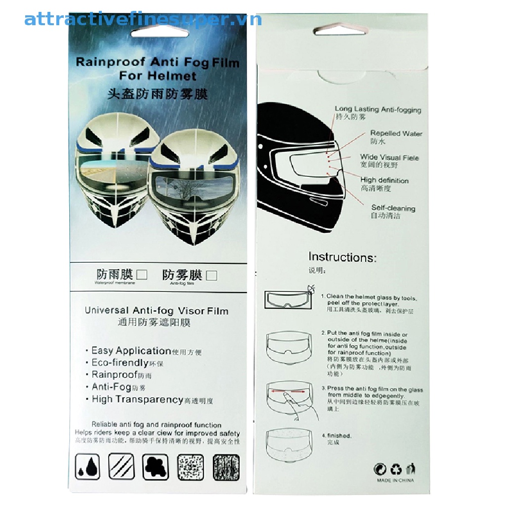 Phim Dán Chống Sương Mù / Mưa Thông Dụng Cho Mũ Bảo Hiểm Xe Máy