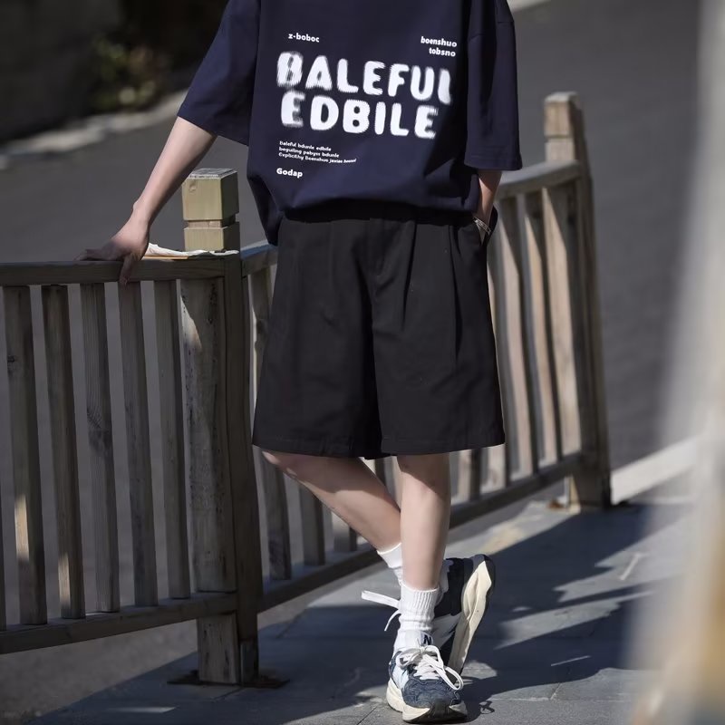 Quần ngắn ống rộng Màu Trơn Thời Trang Mùa Hè Dành Cho Nam