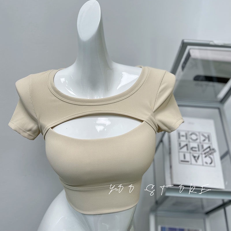 Áo thun COZOKC thể thao ngắn tay dáng ôm thời trang