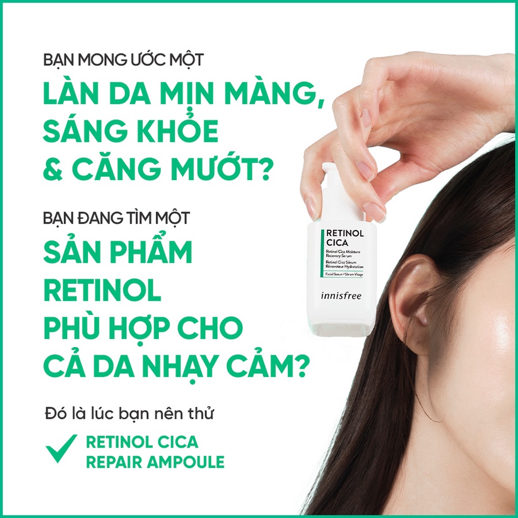Bộ sản phẩm chăm sóc & phục hồi da với Retinol innisfree Retinol Cica Repair Ampoule Set | BigBuy360 - bigbuy360.vn