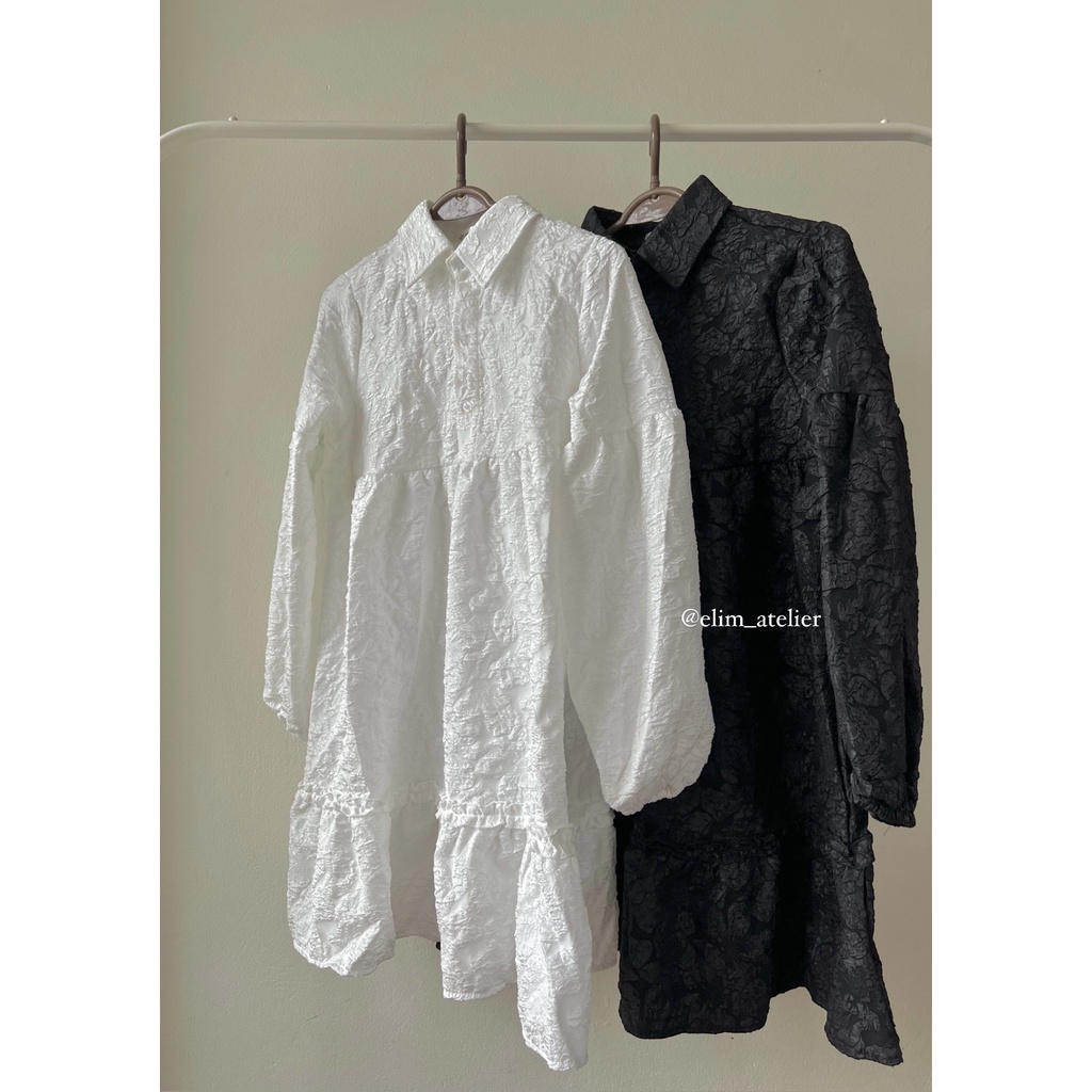 Đầm babydoll hoa nổi
