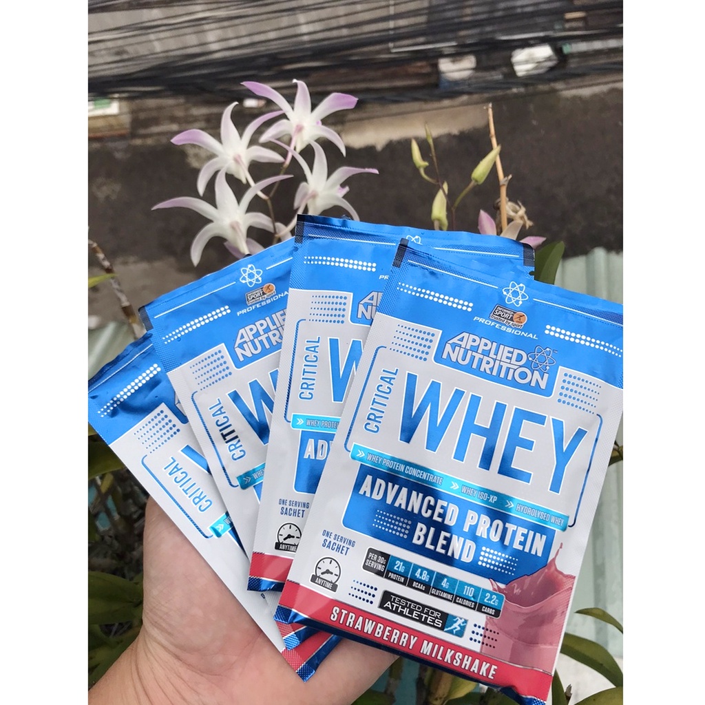Sample Sữa tăng cơ giảm mỡ CRITICAL WHEY lần dùng của APPLIED NUTRITION hỗ trợ tăng cơ, giảm mỡ cao cấp - Chính hãng