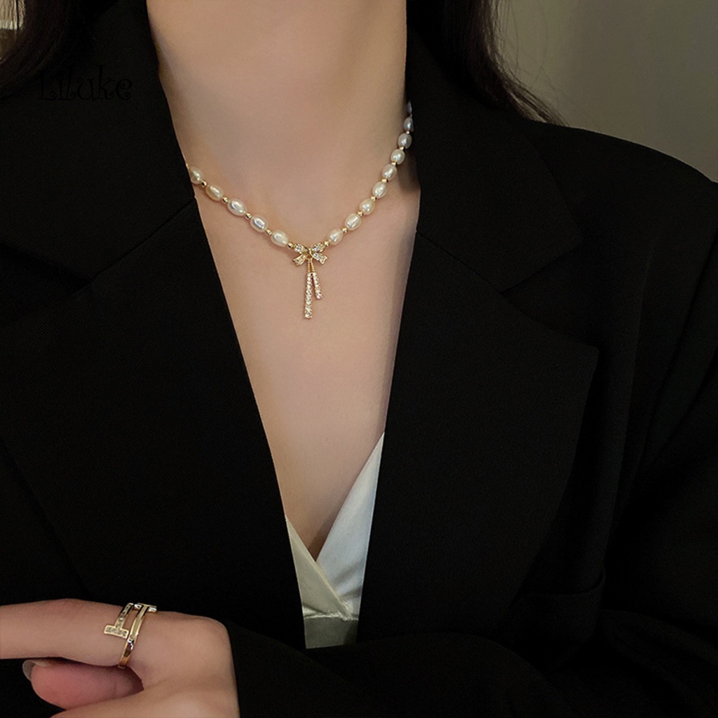 Vòng cổ Hợp Kim Trang Trí Nơ Màu Sáng Xinh Xắn Cho Nữ