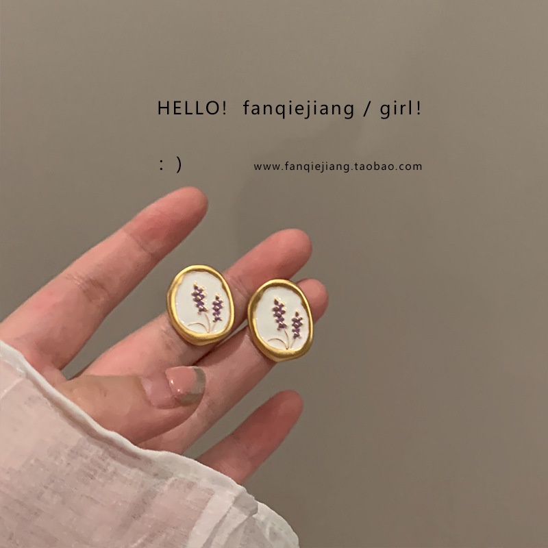 Bông Tai Mạ Bạc 925 Hình Hoa / Bướm Đính Ngọc Trai Phong Cách Hàn Quốc Thanh Lịch Cho Nữ