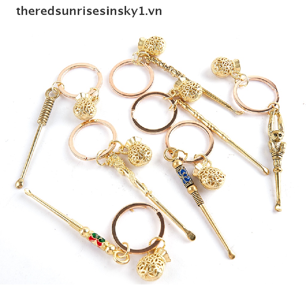 1 Dụng Cụ Lấy Ráy Tai Bằng Đồng Thau Có Móc Khóa