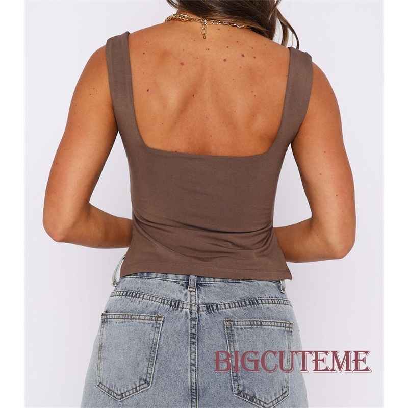 Áo Croptop Sát Nách Màu Sắc Thời Trang Mùa Hè Cho Nữ