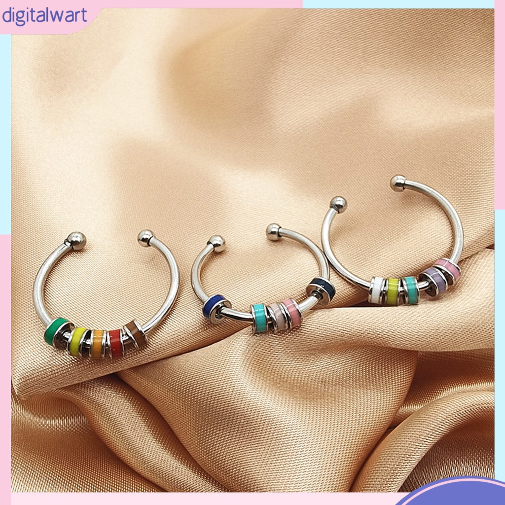 Nhẫn Hở Bằng Thép Không Gỉ Đính Hạt Resin Giải Tỏa Căng Thẳng Cho Văn Phòng