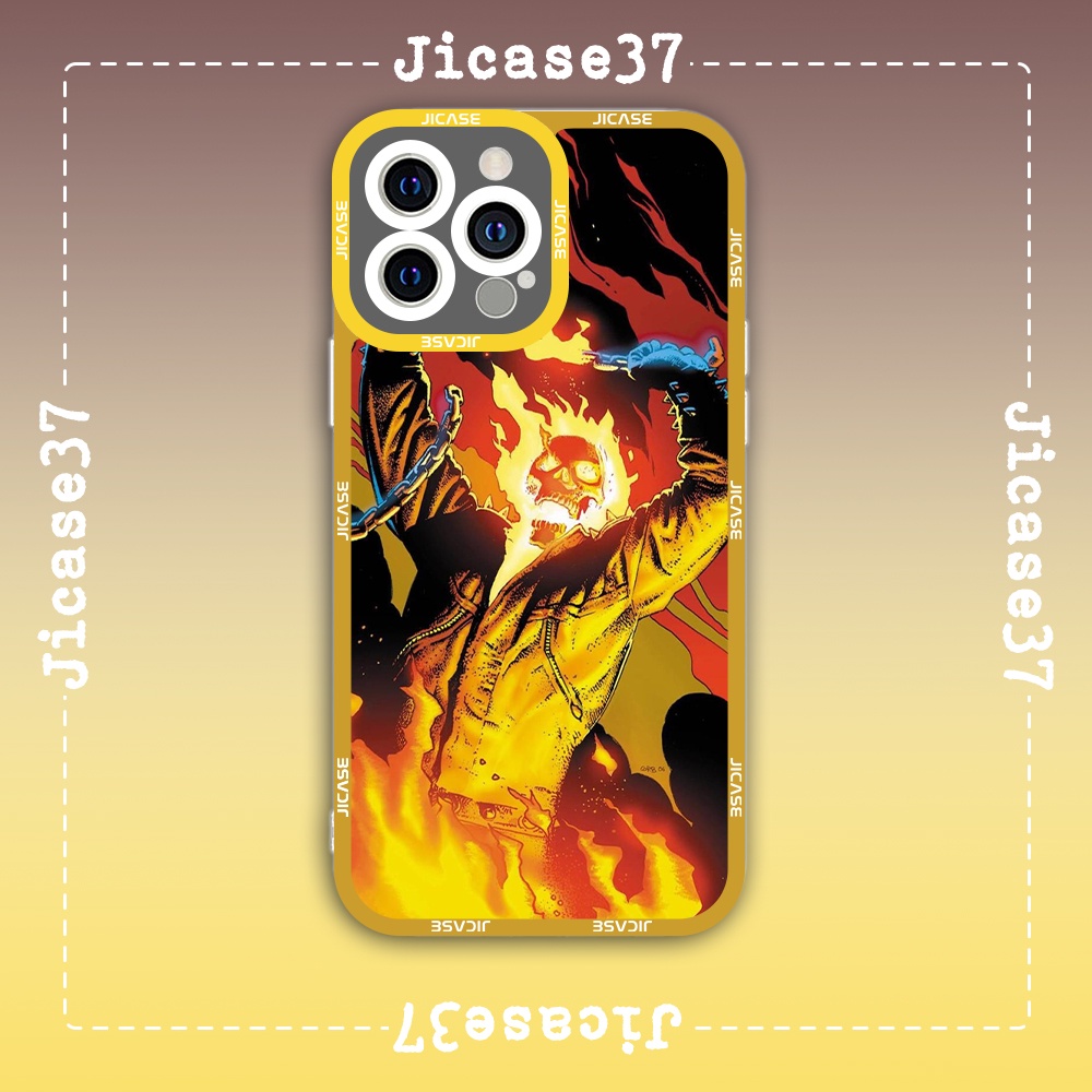 Ốp lưng iphone cạnh vuông Jicase Nhân Vật Ghost Rider Marvel Comics
