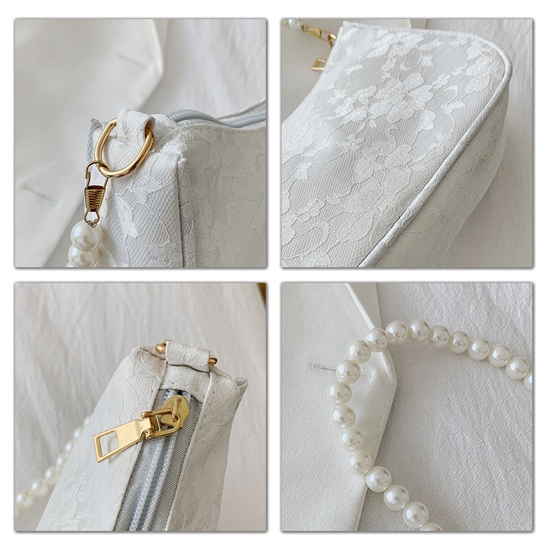 MISCHA Túi Xách Đeo Vai Phối Dây Đeo Sợi Xích Phong Cách retro Pháp Thời Trang Cho Nữ