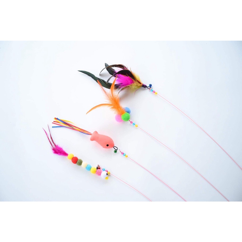 Đồ Chơi Cần Câu Cho Mèo Đầu Lông Vũ