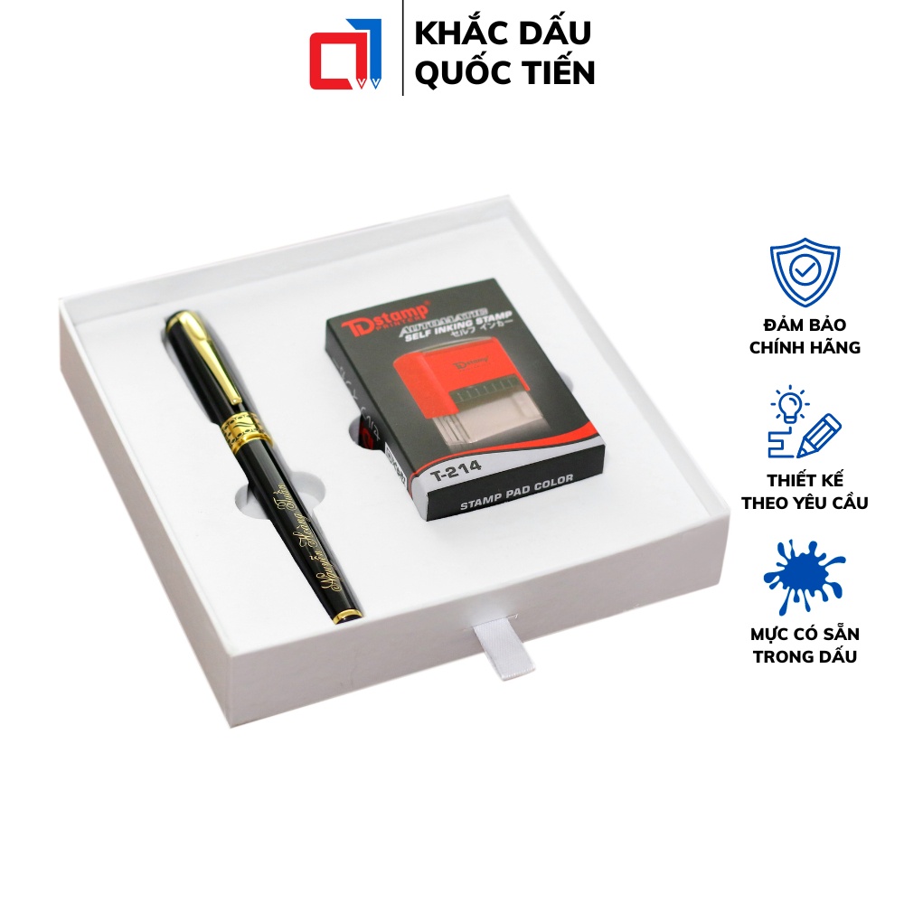 Combo 1 Cây Bút Cao Cấp Và 1 Con Dấu, Tất Cả Được Thiết Kế Và Khắc Theo Yêu Cầu