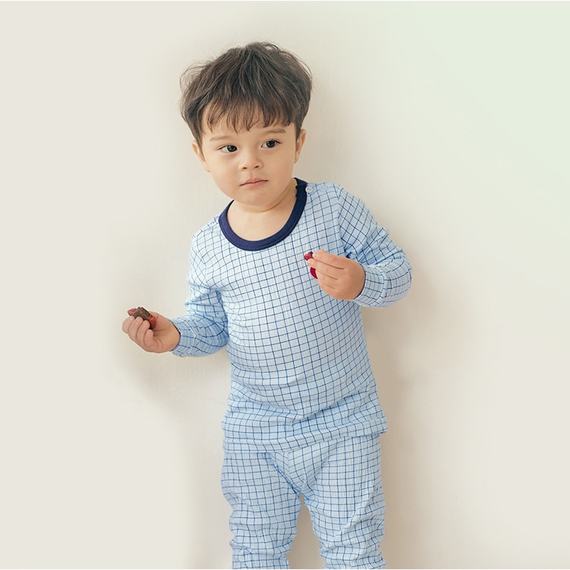 Đồ bộ ngủ tay dài quần áo thun cotton Yoruji mặc nhà mùa hè cho bé trai và bé gái Unifriend Hàn Quốc U2023-8
