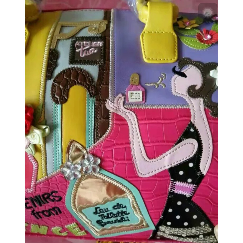 ORDER♥️Túi xách thêu 3D hoạ tiết Boston2 Size 3 màu