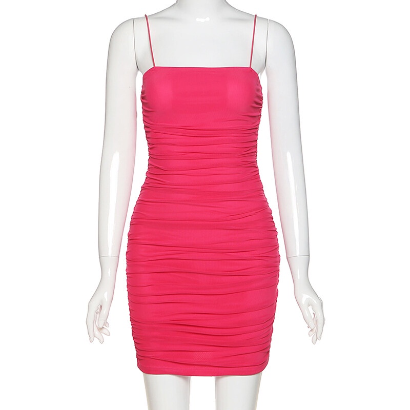 Weird Puss Đầm Hai Dây Hở Lưng Dáng Ôm Thời Trang Mùa Hè Quyến Rũ Cho Nữ