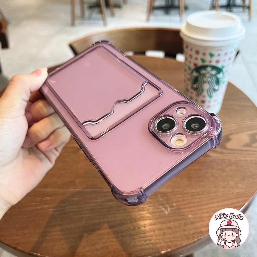 Ốp Điện Thoại TPU Mềm Trong Suốt Chống Mồ Hôi Có Ngăn Đựng Thẻ Cho IPhone 14 Pro Max 13 12 11 Pro Max