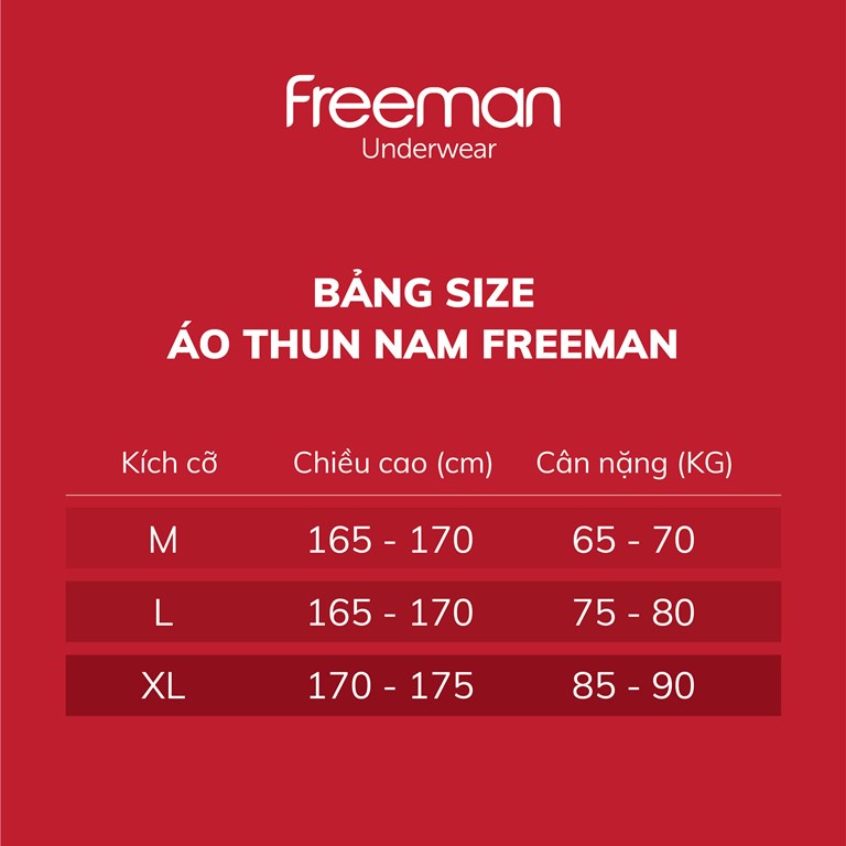 Áo lót nam cổ tròn, tay ngắn, chất liệu cotton thấm hút mồ hôi tốt Freeman TSF601