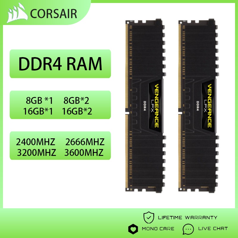 Thẻ Nhớ Corsair VENGEANCE LPX DDR4 2666MHz / 3200MHz / 3600MHz (16gb / 8gb)