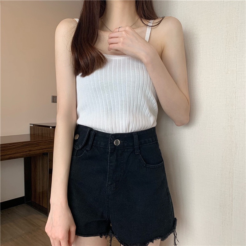 ZHELIHANGFEI Áo Sweater Không Tay Lưng Cao Phong Cách Quyến Rũ